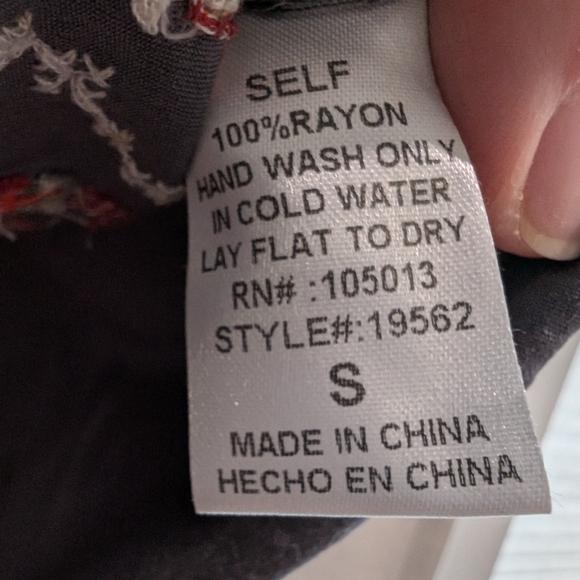 Savanna Jane Embroidered Boho Blouse Small Floral Peasant Top Cottagecore - Picture 5 of 10